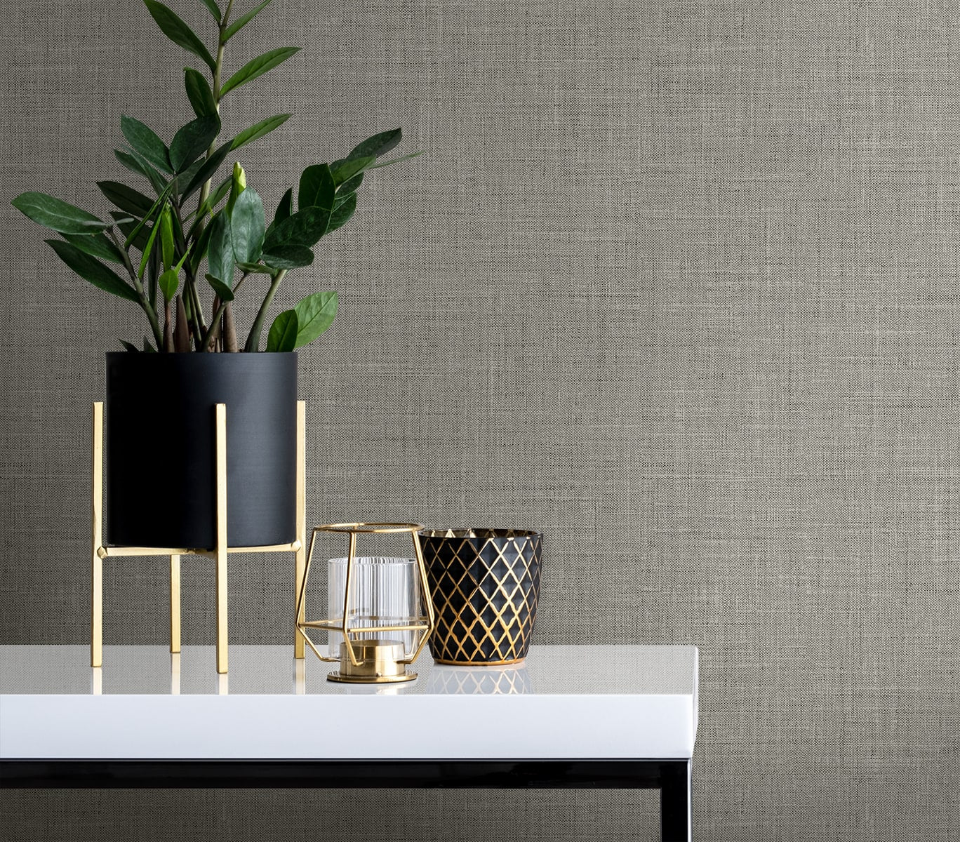 Seabrook Designs Vespia Faux Linen Contemporary Grays - EL21106