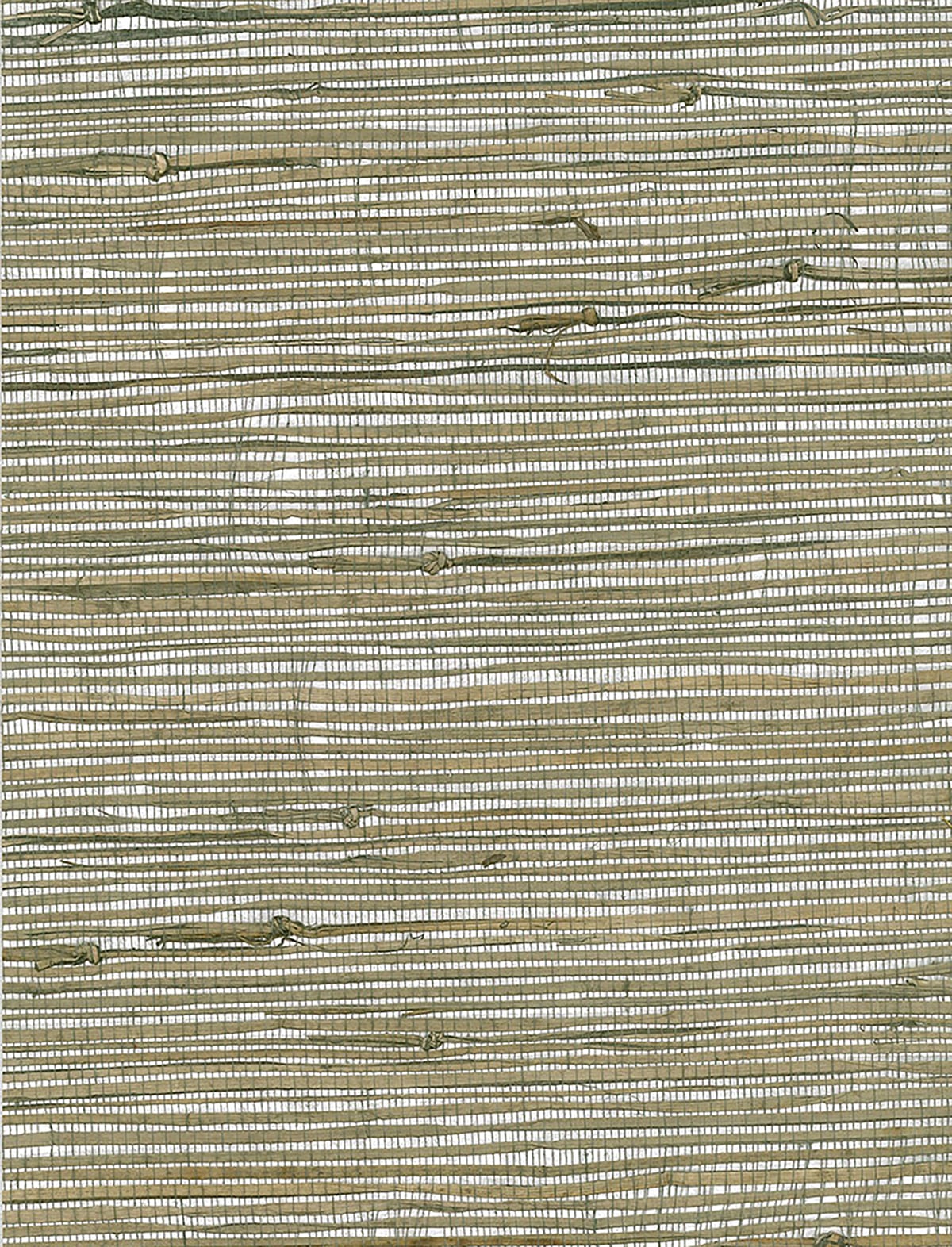 Natural beige and olive grasscloth wallpaper with a contemporary grey metallic finish.