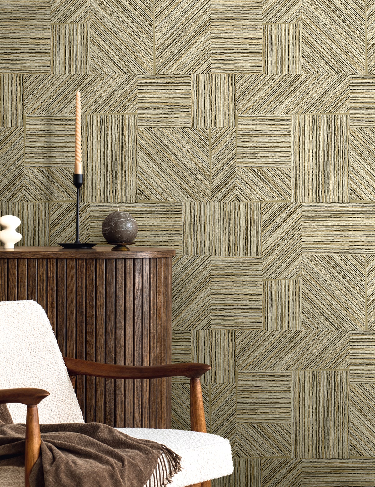 Seabrook Designs Husk Geometric Contemporary Warm Neutrals , Beiges - EN40115