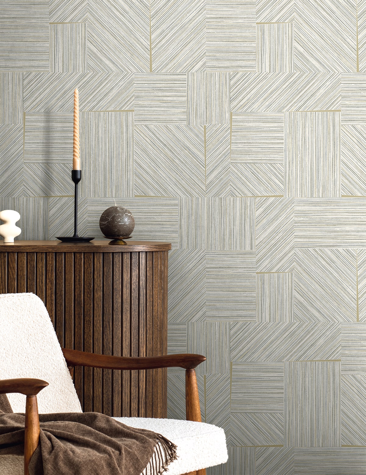 Seabrook Designs Husk Geometric Contemporary Cool Neutrals - EN40118