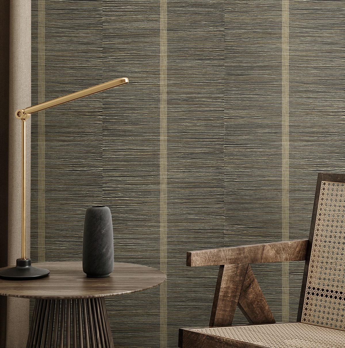 Seabrook Designs Raffine Striped Contemporary Browns , Taupes - EN41100