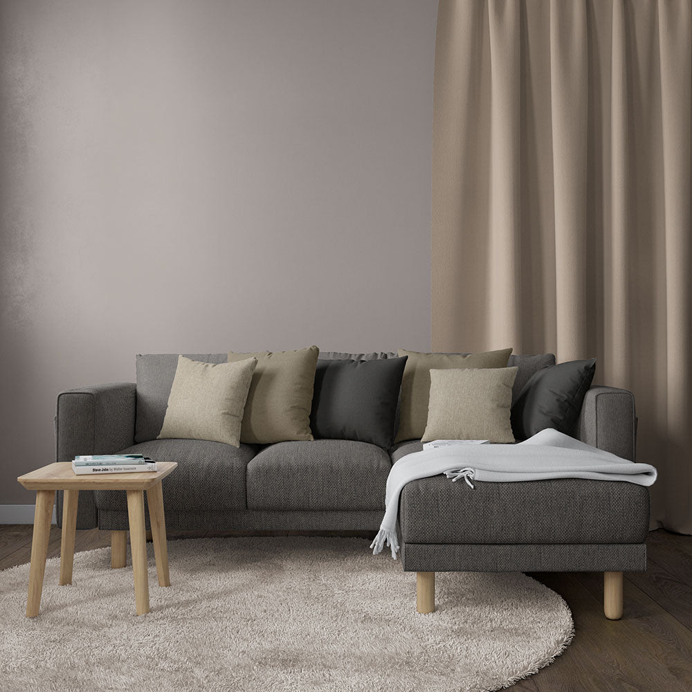 Gray mud solid upholstery fabric swatch with subtle texture.