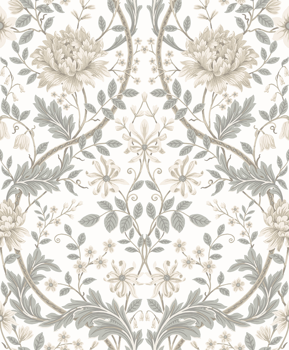 Etten Studios Etten Prepasted Wallcoverings Honeysuckle Floral Prepasted Floral Vintage Off-White Matte - EP10000
