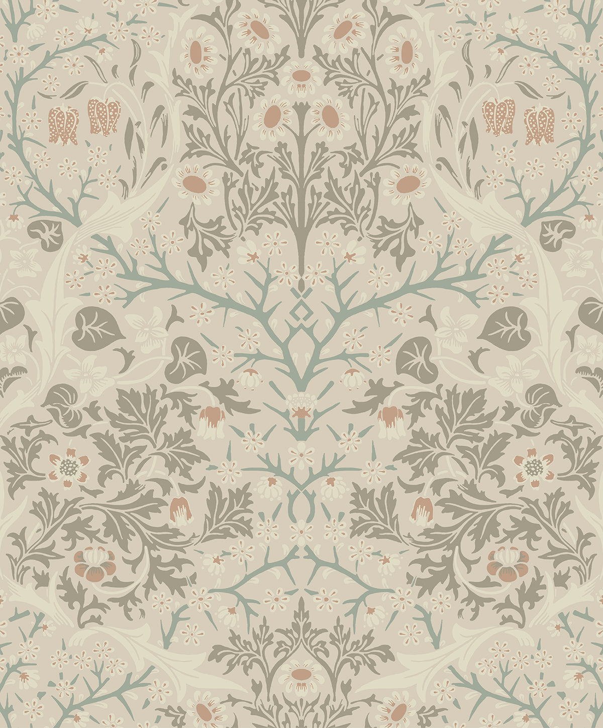 Etten Studios Etten Prepasted Wallcoverings Victorian Garden Floral Prepasted Floral Vintage Beige Matte - EP10106