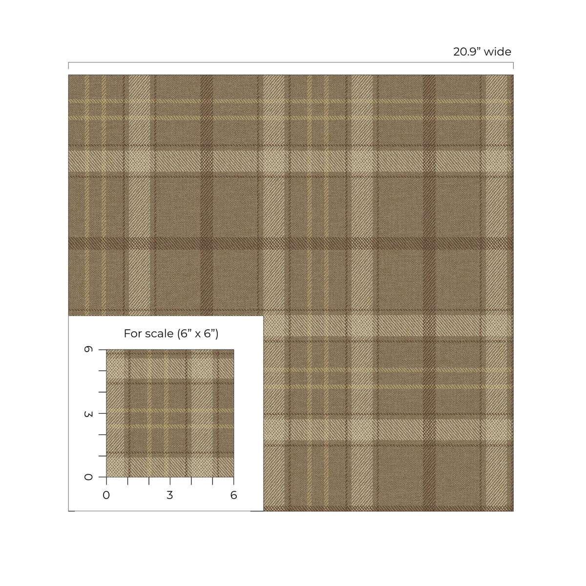 Etten Studios Tailor Plaid Prepasted Plaid Traditional Brown - EP10316