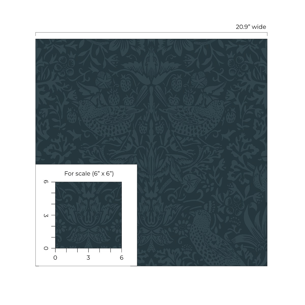 Etten Studios Tonal Bird Garden Prepasted Botanical Vintage Blue - EP10402