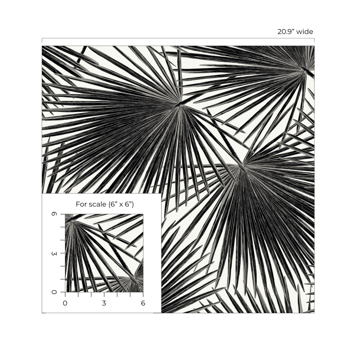 Etten Studios Haven Palm Prepasted Botanical Coastal Black - EP11000