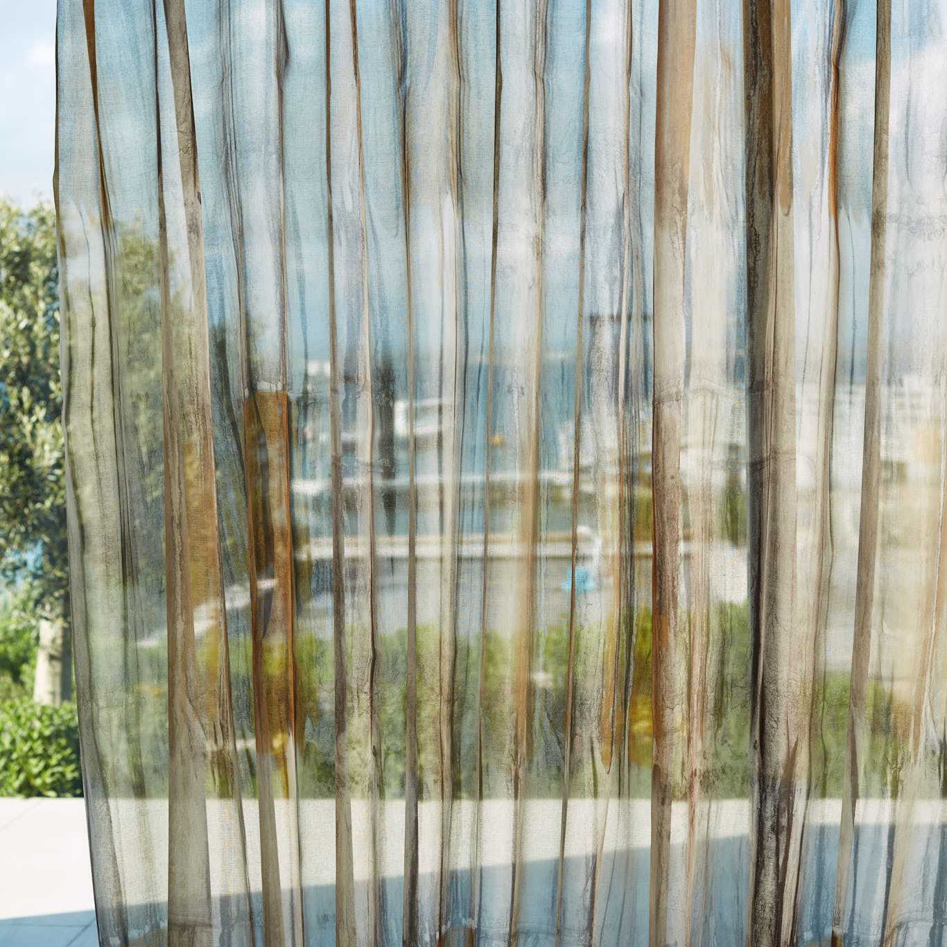 HARLEQUIN Yuti Fabric Stripes Saffron,Pewter,Charcoal - ESHE131804