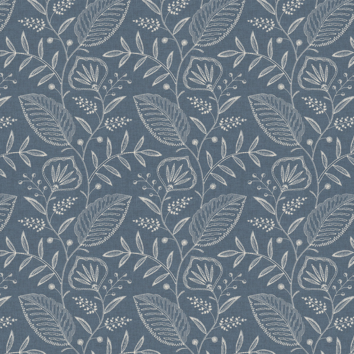 STOUT TEXTILES MULTIPURPOSE,EMBROIDERIES TRANSITIONAL,, FLORAL DRESDEN,SLATE - ESTO-1