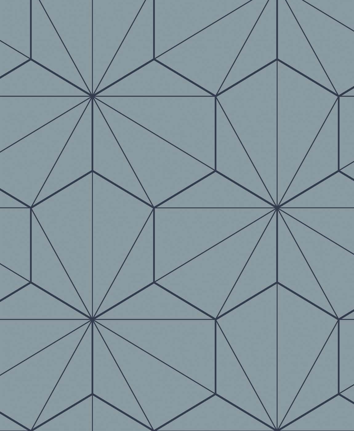 Etten Studios Etten Studios Online Hedron Geometric Geometric Contemporary Blue Matte - ET11302