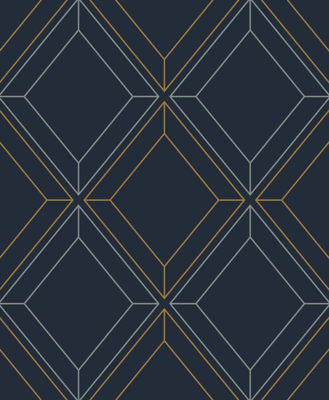 Etten Studios Etten Studios Online Linework Gem Geometric Contemporary Blue Metallic - ET11602