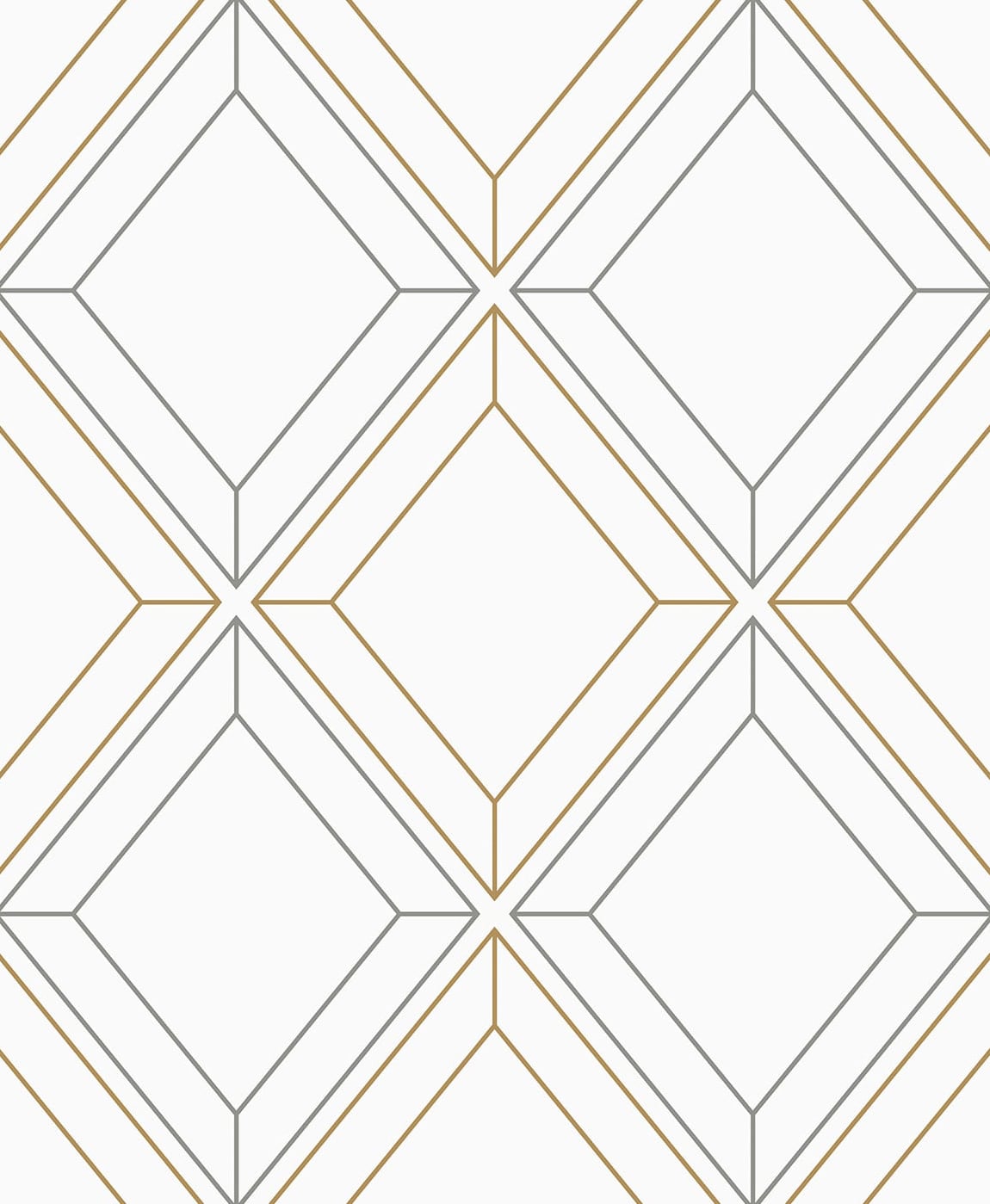 Etten Studios Etten Studios Online Linework Gem Geometric Contemporary Silver Metallic - ET11608