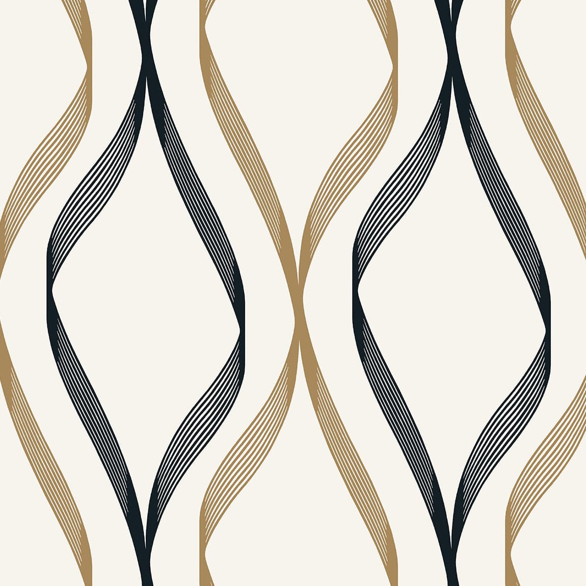 Etten Studios Etten Studios Online Wave Ogee Geometric Contemporary Gold Metallic - ET11806
