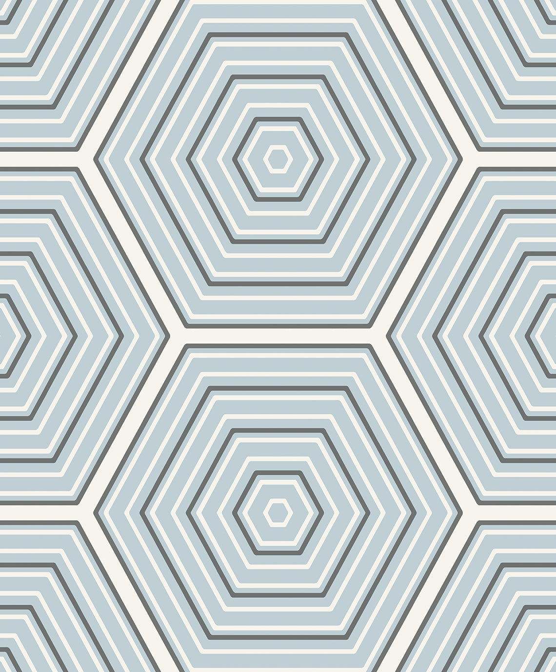 Etten Studios Etten Studios Online Hex Topography Geometric Contemporary Blue Matte - ET11902
