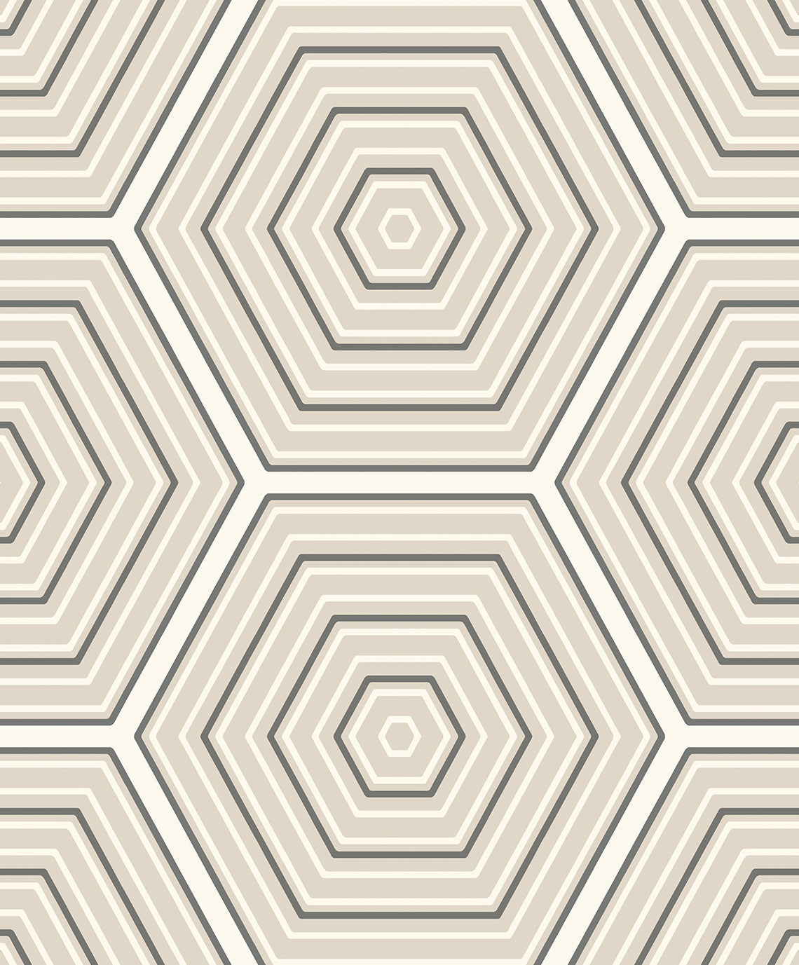 Etten Studios Etten Studios Online Hex Topography Geometric Contemporary Beige Matte - ET11905
