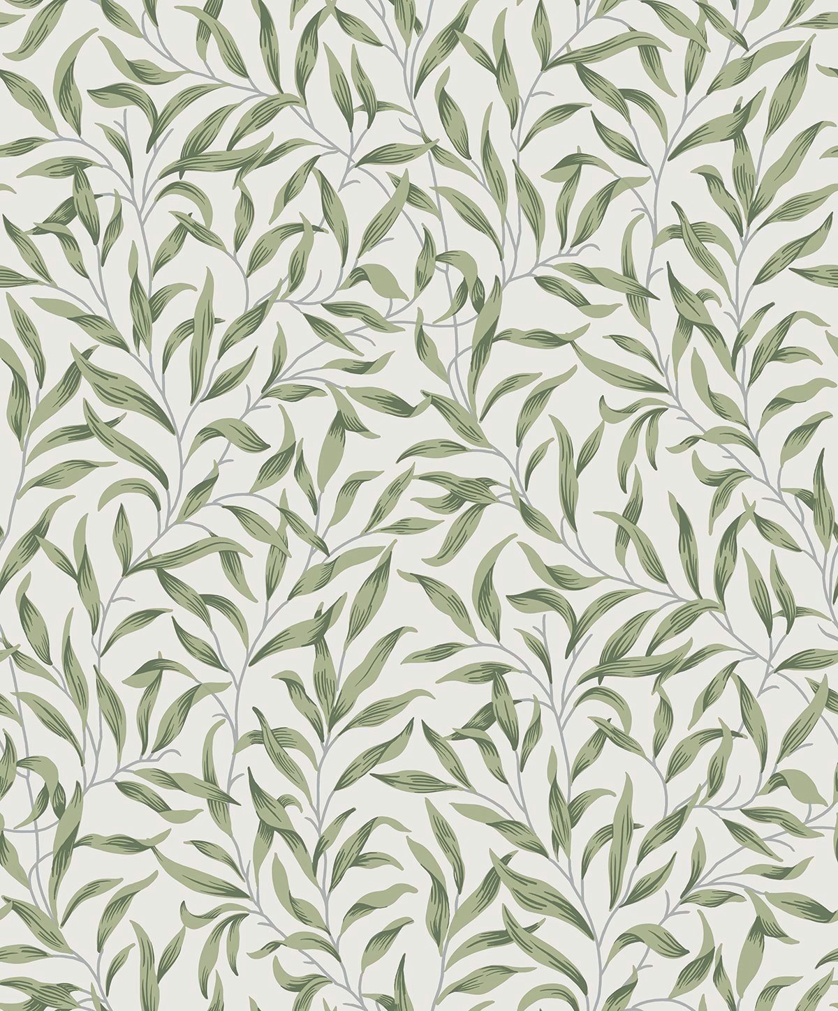 Etten Studios Etten Studios Online Willow Leaves Botanical Vintage Green Matte - ET13304
