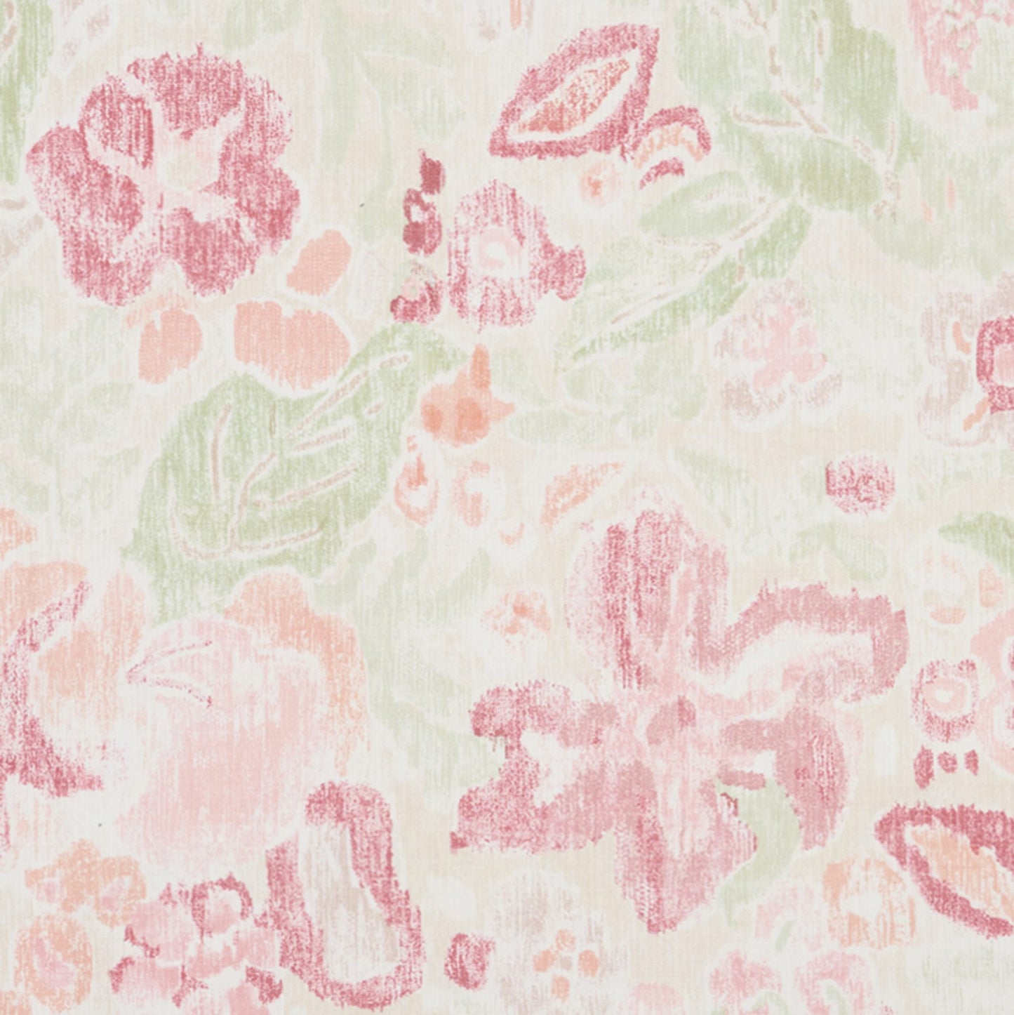 JF Fabrics EVERLY 44 Fabric Floral, Abstract Pink, Green, Red Print - 9283544 J9431