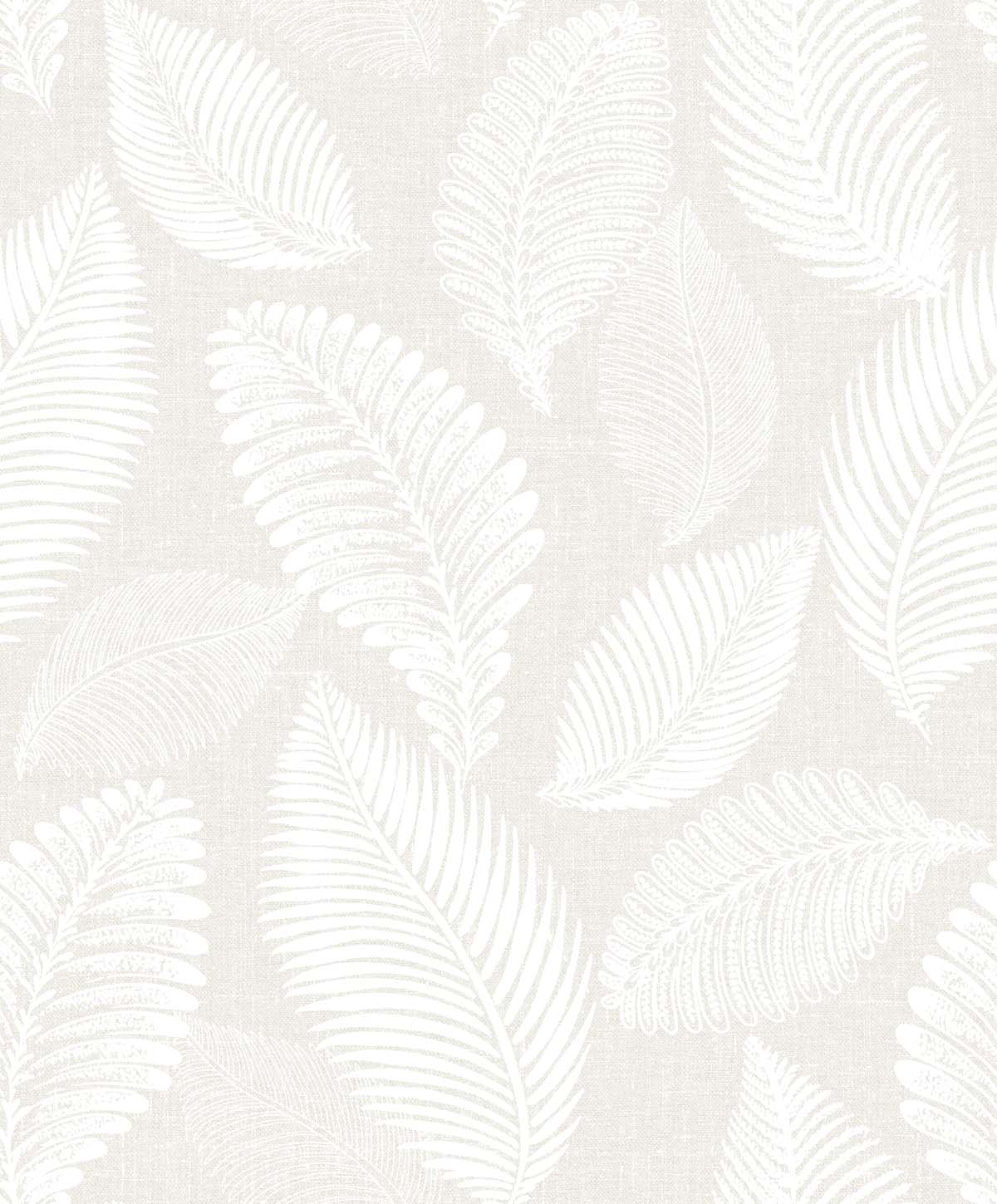 Seabrook Designs White Heron Tossed Leaves Botanical Contemporary Beige Matte - EW10000