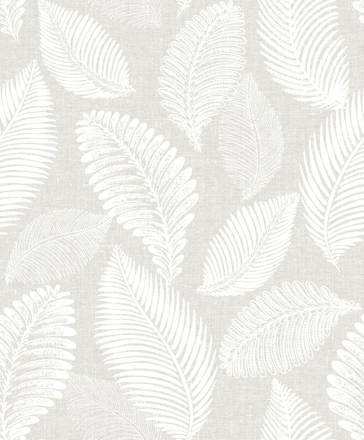 Seabrook Designs White Heron Tossed Leaves Botanical Contemporary Beige Matte - EW10007