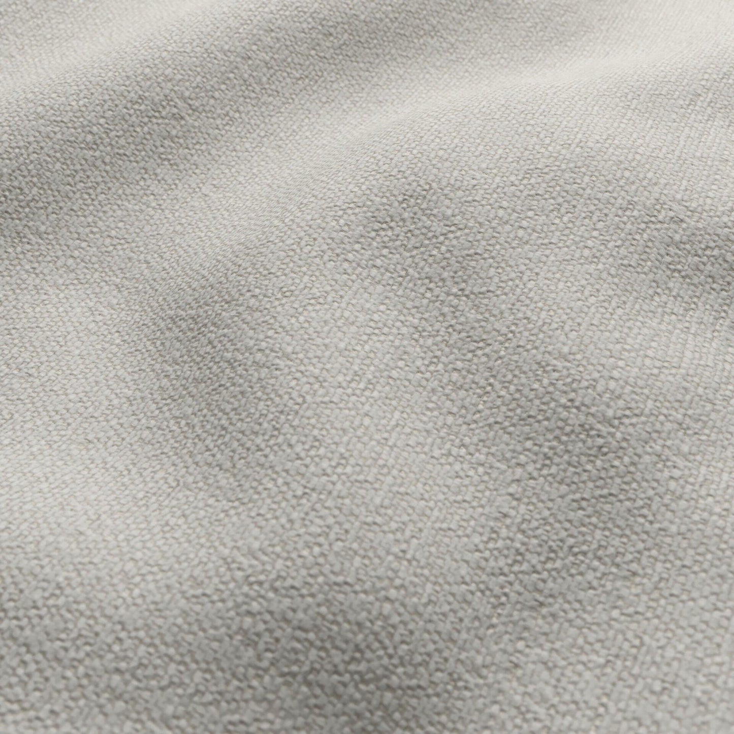 Grey outdoor chenille fabric close-up with a textured surface and looped fibers.