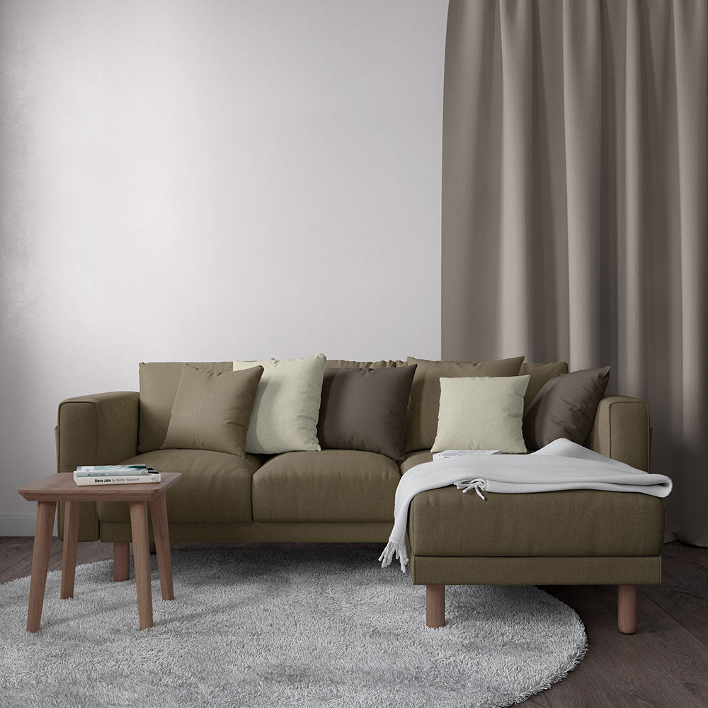 Taupe solid upholstery fabric swatch NJ25-1230 with a subtle weave.