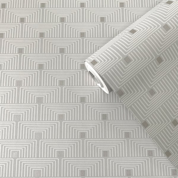 Galerie Wallcoverings Boutique Geo Key Galerie Wallcoverings Silver Grey - F-PL3002