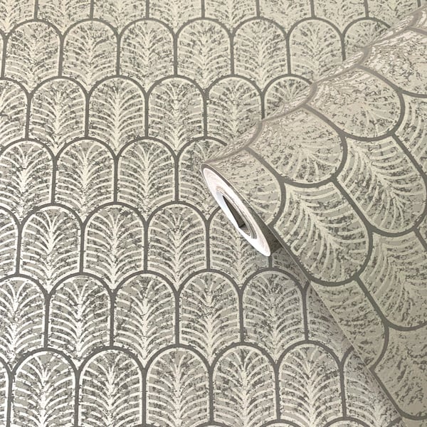 Galerie Wallcoverings Lustre Geo Arch Galerie Wallcoverings Bronze, Brown - F-VL6004