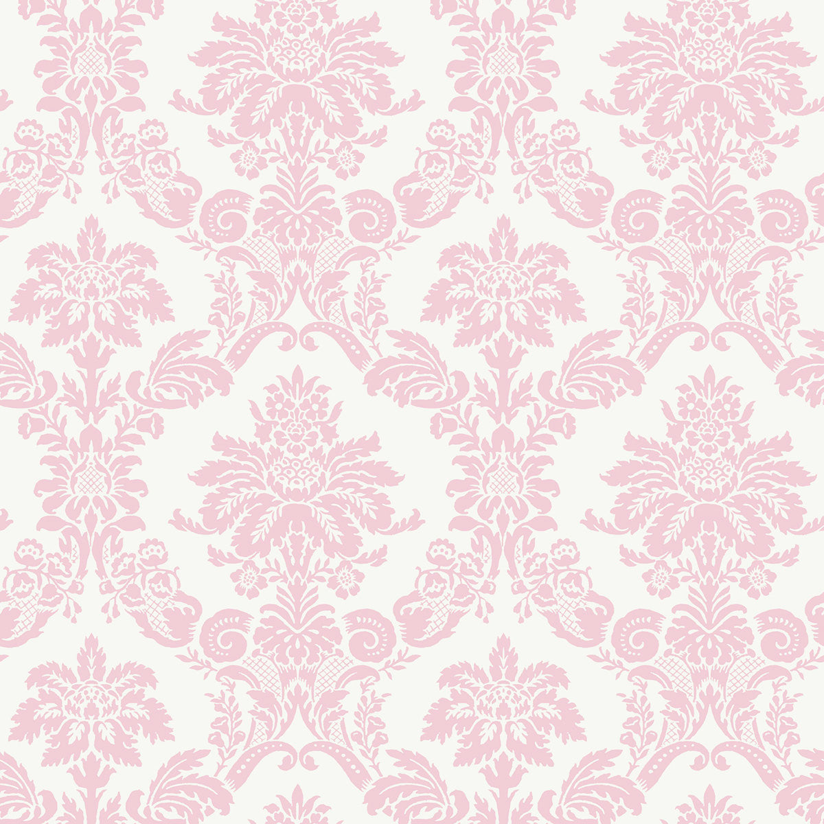 Seabrook Designs Glitter Damask Damask Kids/Nursery Bubblegum , White - FA40901