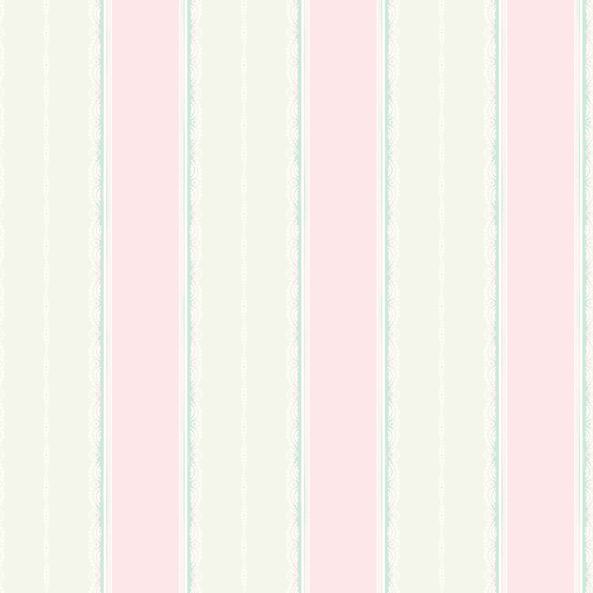 Seabrook Designs Glitter Frills Stripe Stripe Kids/Nursery Bubblegum , Teal - FA41001