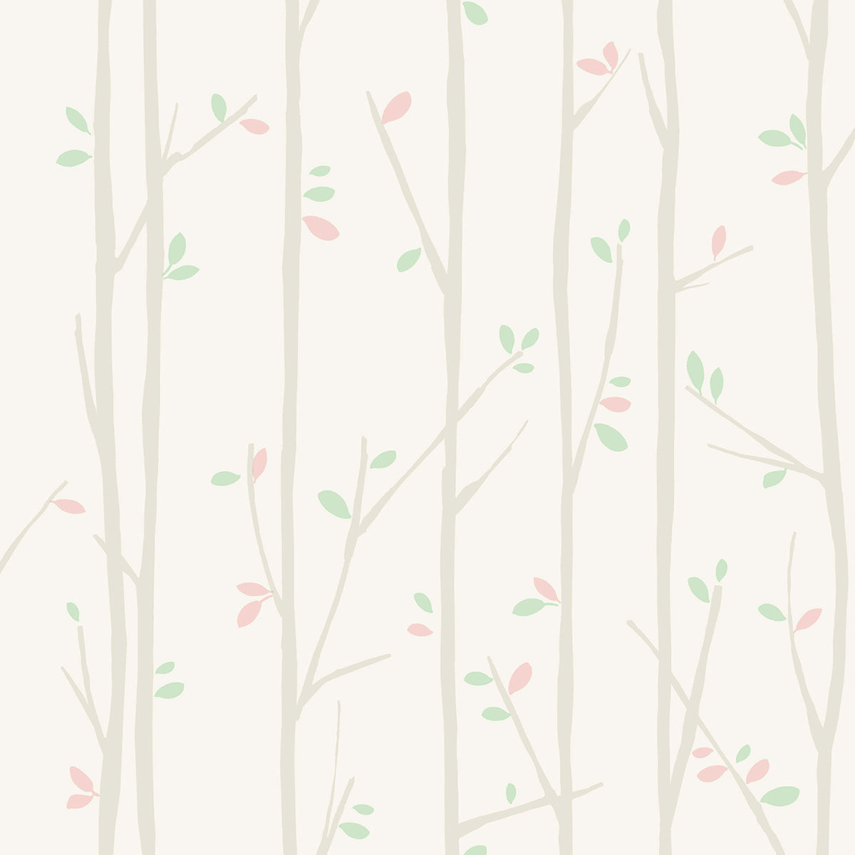 Seabrook Designs Tree Top Botanical Kids/Nursery Gray, Mint, , Bubblegum - FA41205