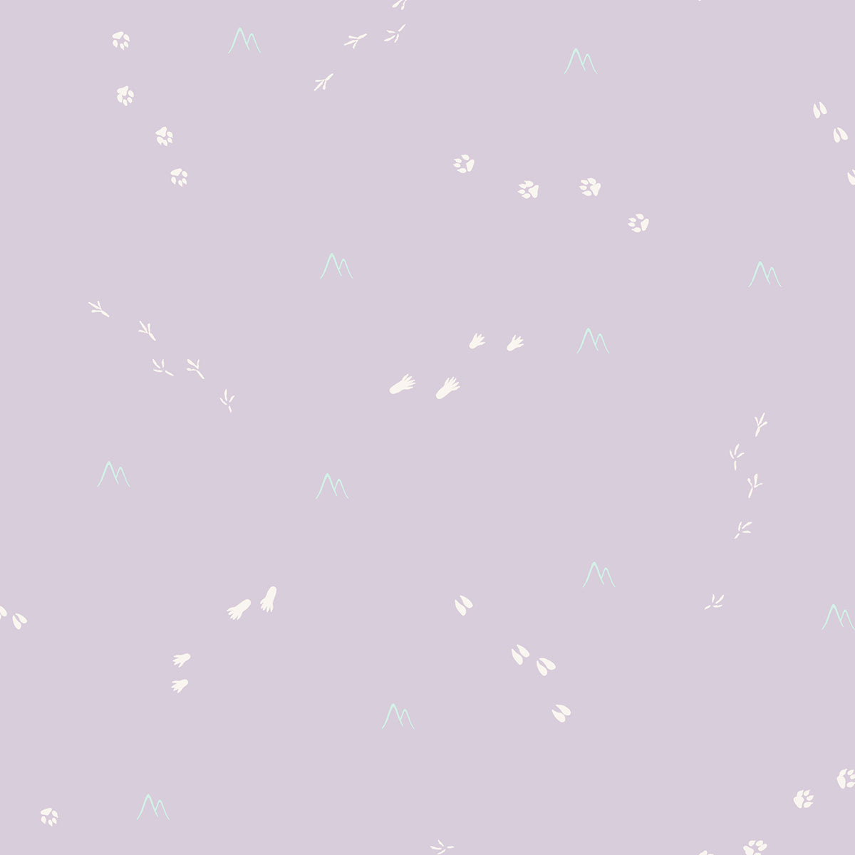 Seabrook Designs Follow the Leader Abstract Kids/Nursery Lilac , White Animal - FA41309