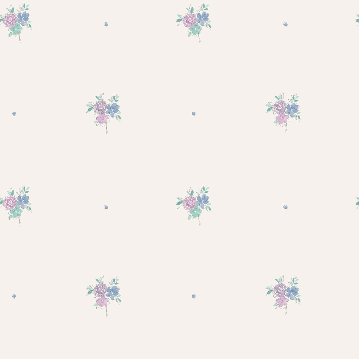 Seabrook Designs Little Posy Floral Kids/Nursery Periwinkle , Lilac - FA41509