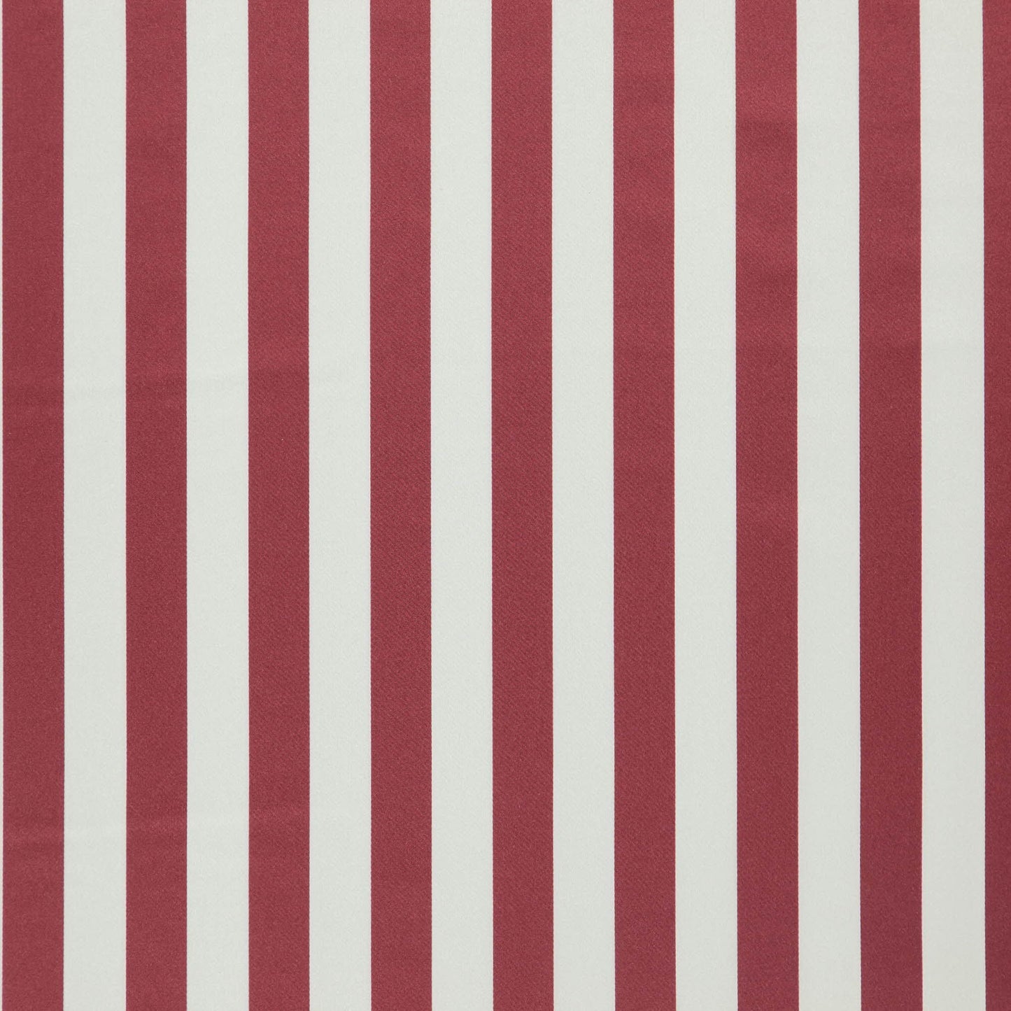Burgundy and red vertical stripe pattern on sateen fabric.