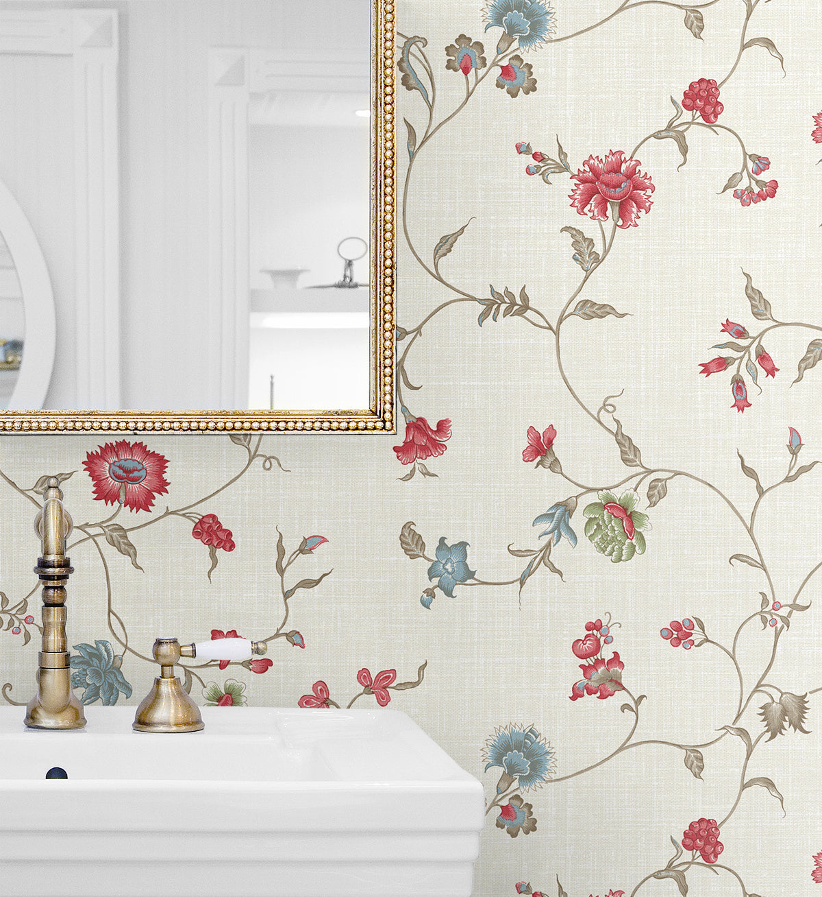 Seabrook Designs French Country Florale Trail Floral Country Multi Matte - FC61004