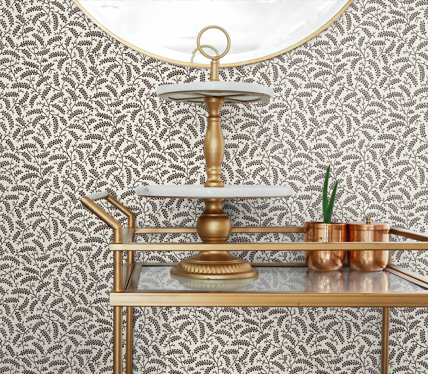 Seabrook Designs French Country Cossette Botanical Country Brown Matte - FC62206