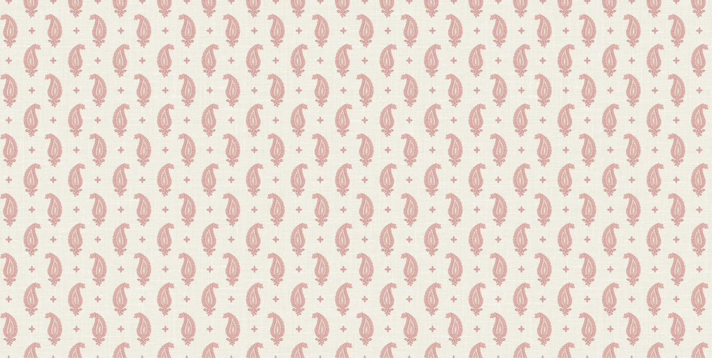 Seabrook Designs French Country Maia Linen Fabric Botanical Country Red Matte Fabric - FC62701F