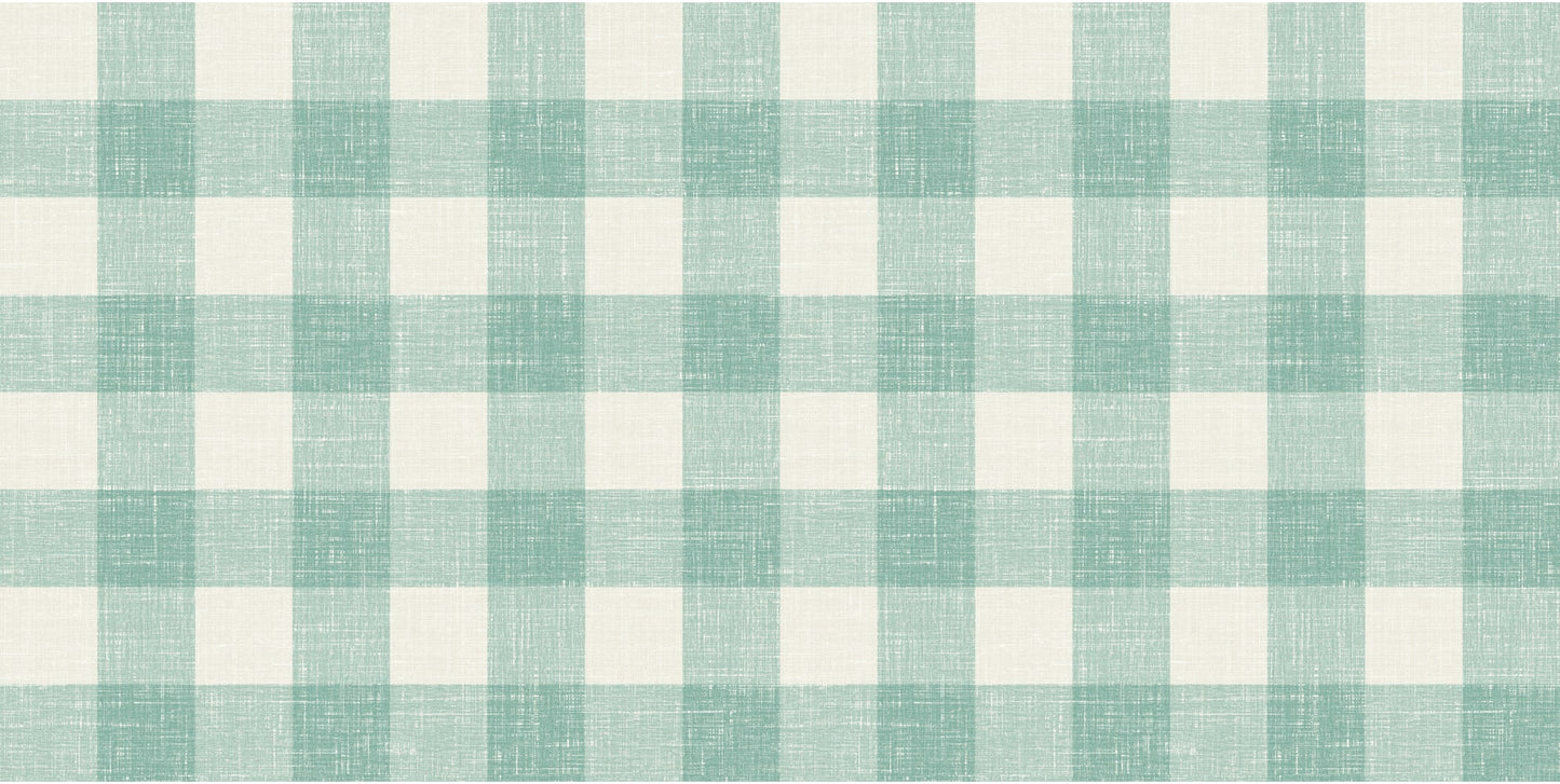 Seabrook Designs French Country Bebe Linen Fabric Plaid Country Green Matte Fabric - FC62914F