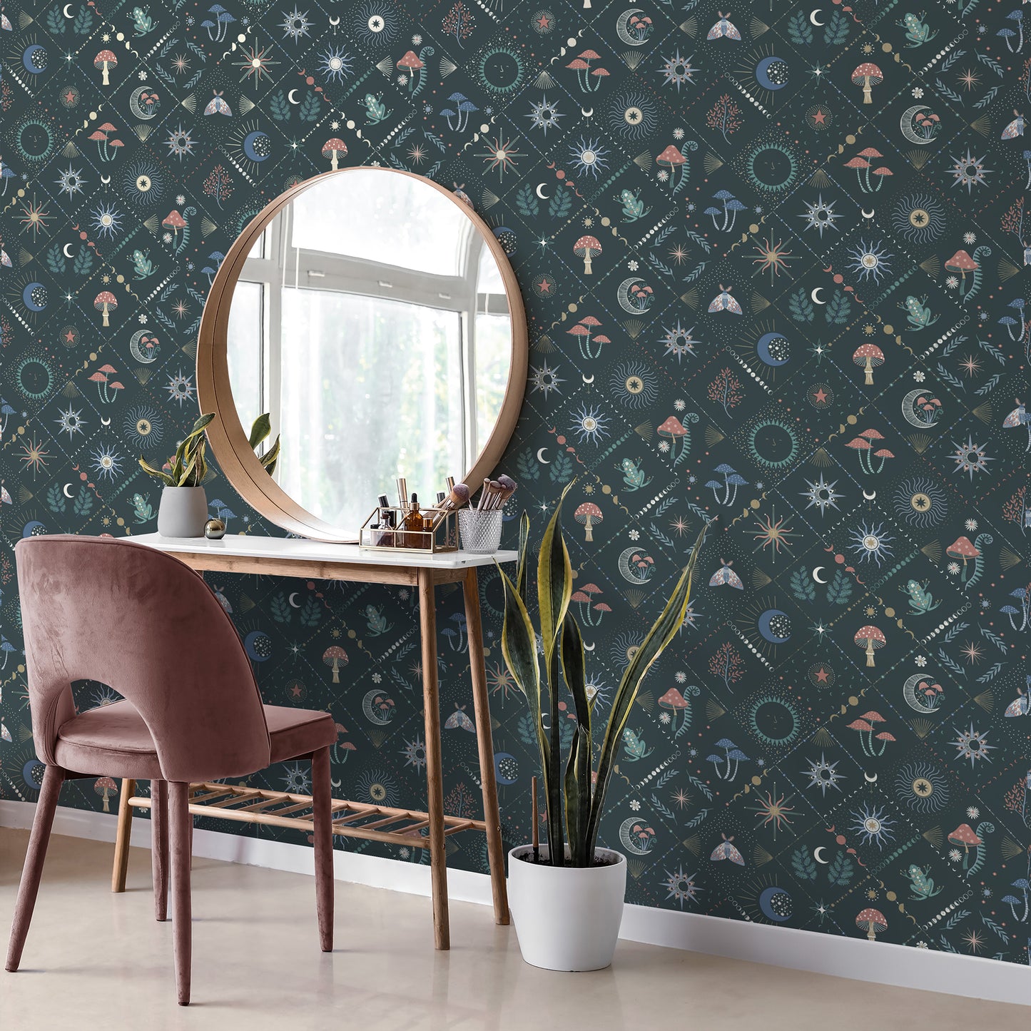 York Wallcoverings Fine Decor Elmira Black Mystical Wallpaper Animals Bohemian Black Wallpaper - FD43731