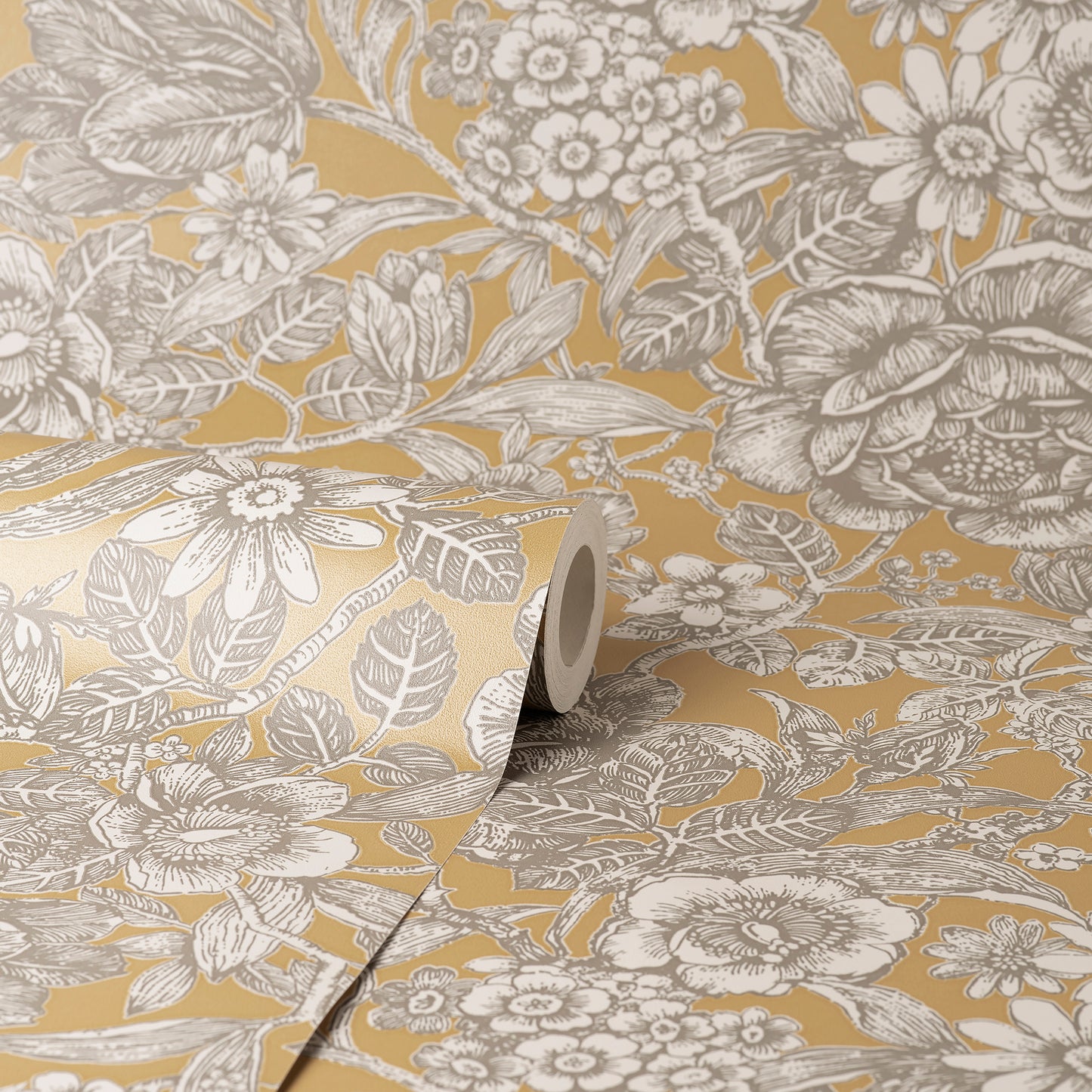 York Wallcoverings Fine Decor Hedgerow Honey Floral Trails Wallpaper Botanical Traditional Honey Wallpaper - FD43776