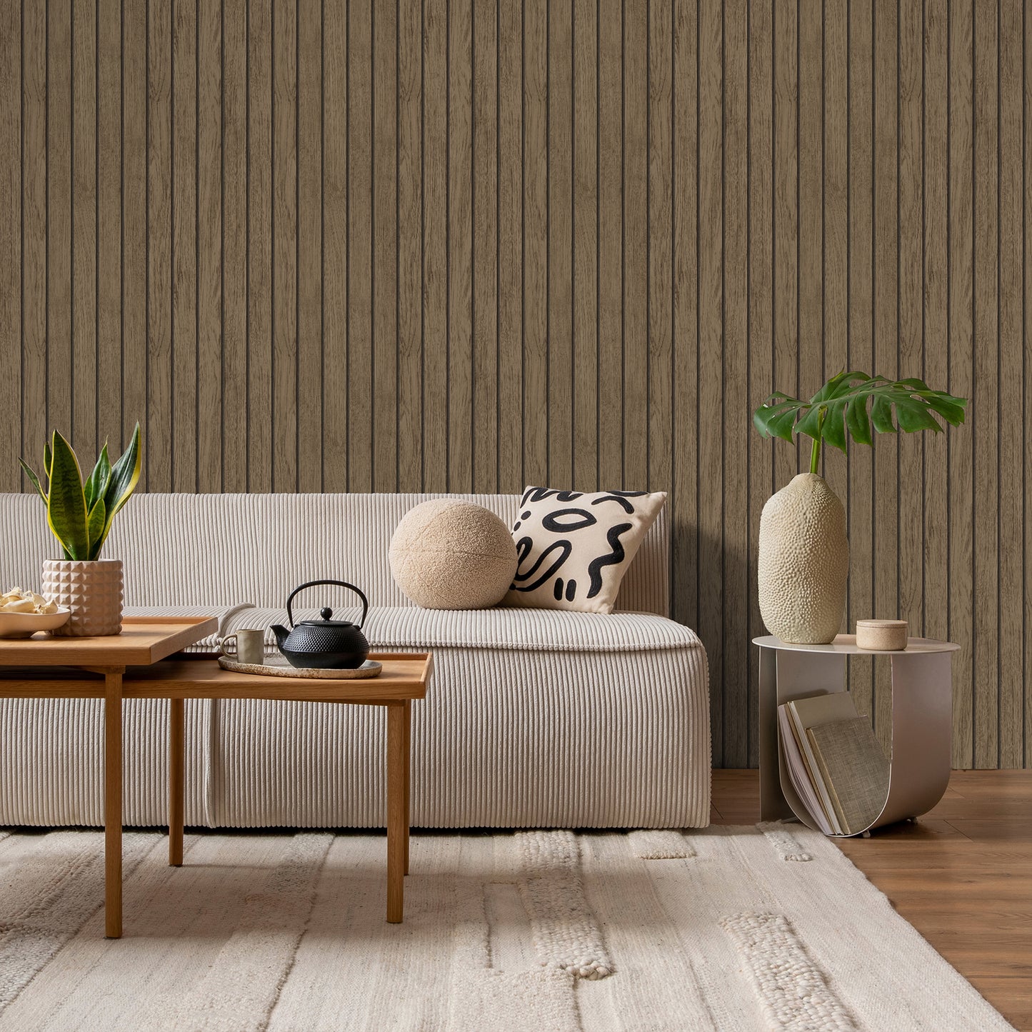 York Wallcoverings Fine Decor Manolo Brown Wooden Slat Wallpaper Graphics Modern Brown Wallpaper - FD43842