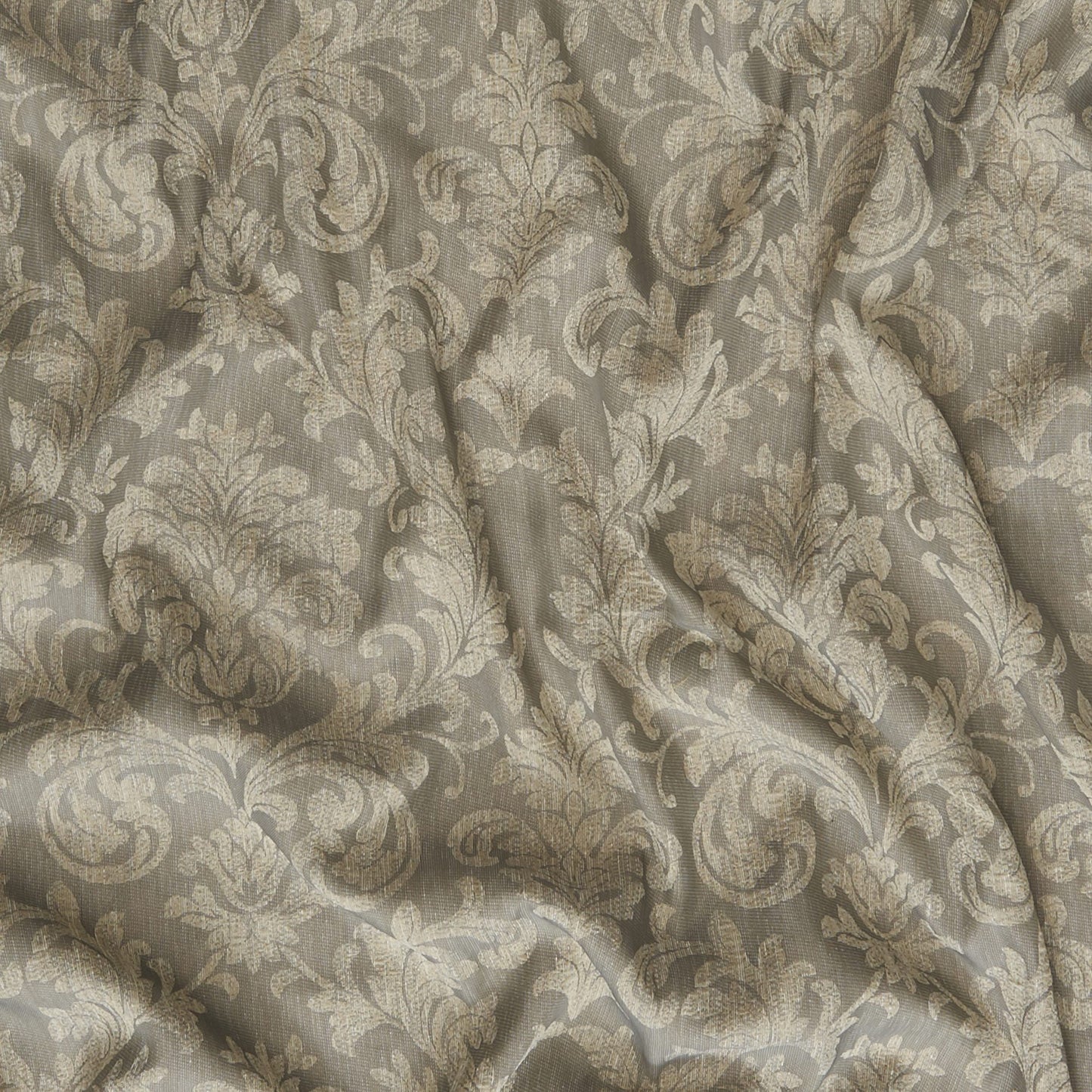 JF Fabrics FLOBERG 36 Fabric Traditional,Transitional,Contemporary,Floral Brown Damask,Wide Width,Jacquard,Sheer - 7486536 J8231