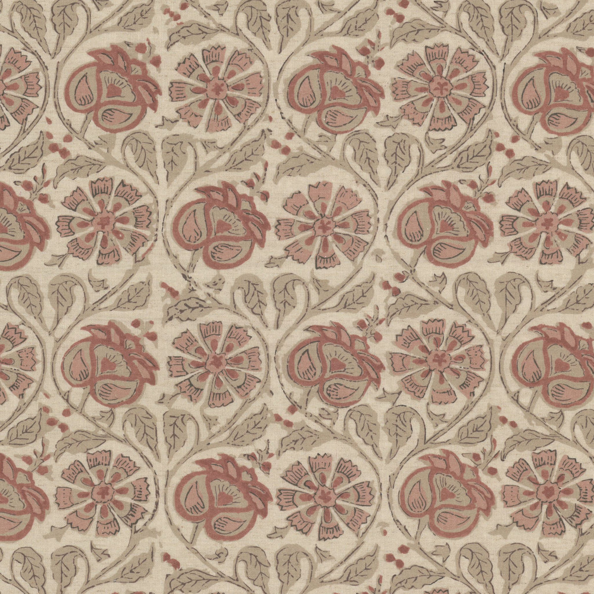 STOUT TEXTILES MULTIPURPOSE,PRINT TRADITIONAL, FLORAL CLAY - FLOU-1