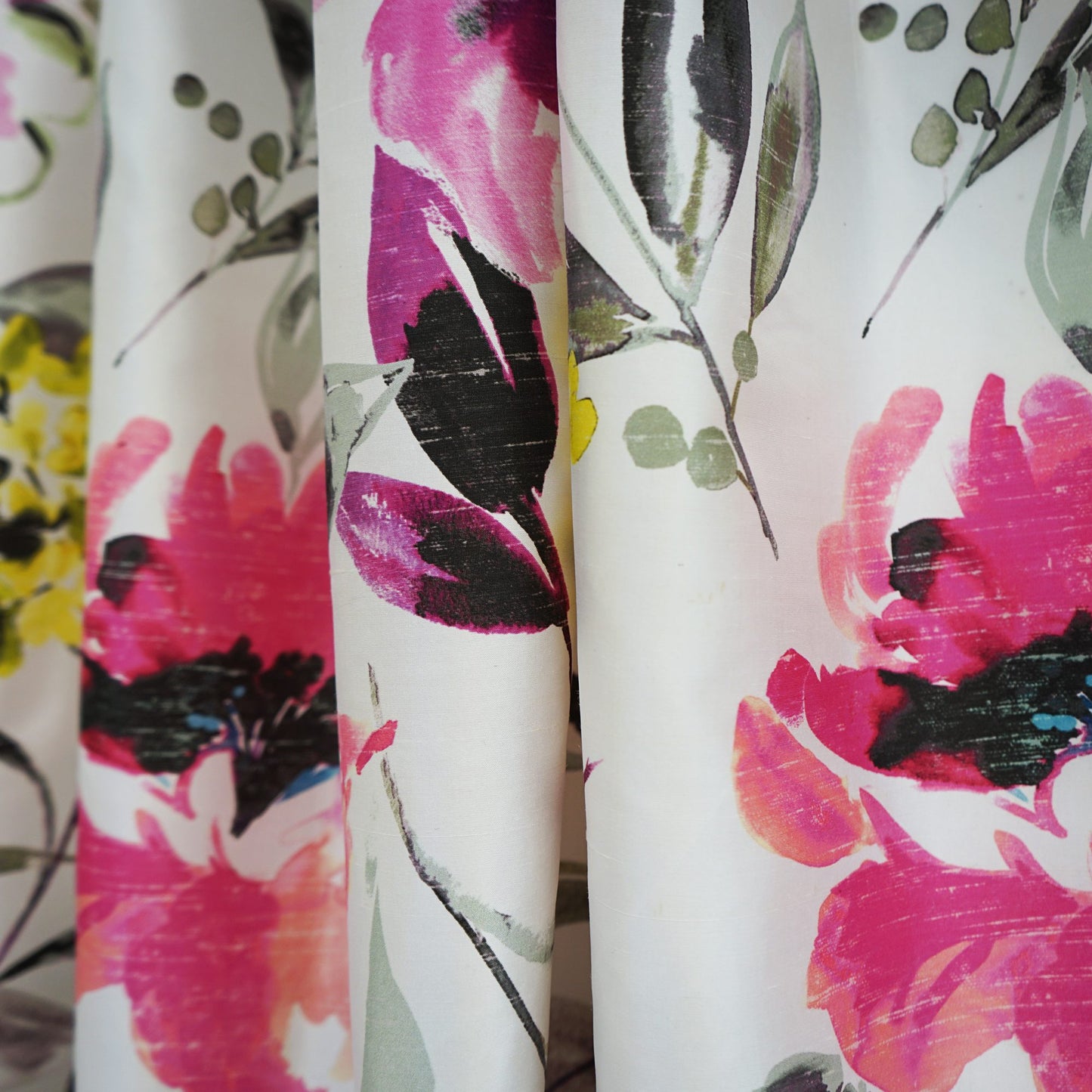 JF Fabrics JF Studio FOLIA 44 Fabric Traditional,Transitional,Contemporary,Floral Pink Print,Silk - 6000044 SJ101