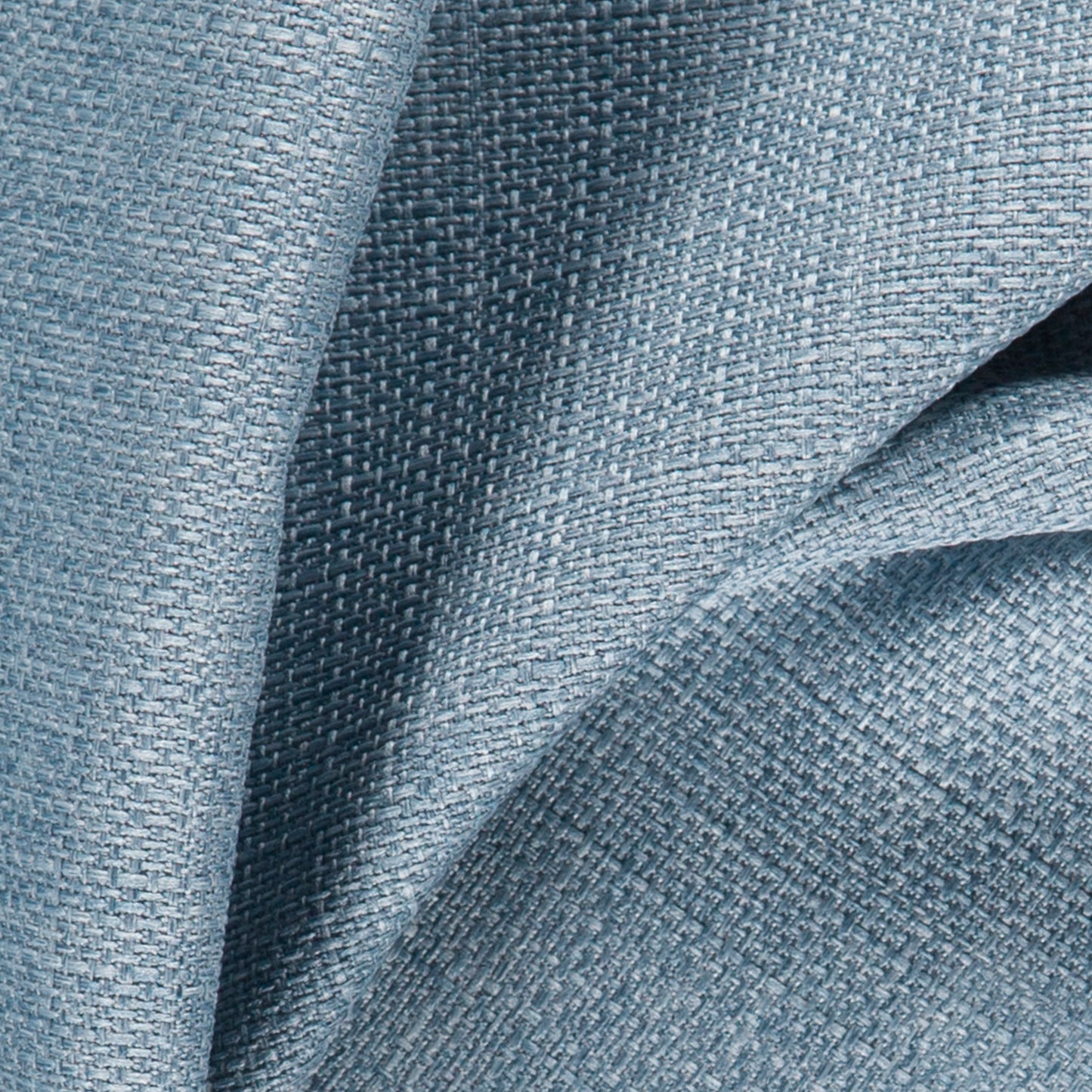 Blue textured woven fabric with a subtle grid pattern and soft drape.