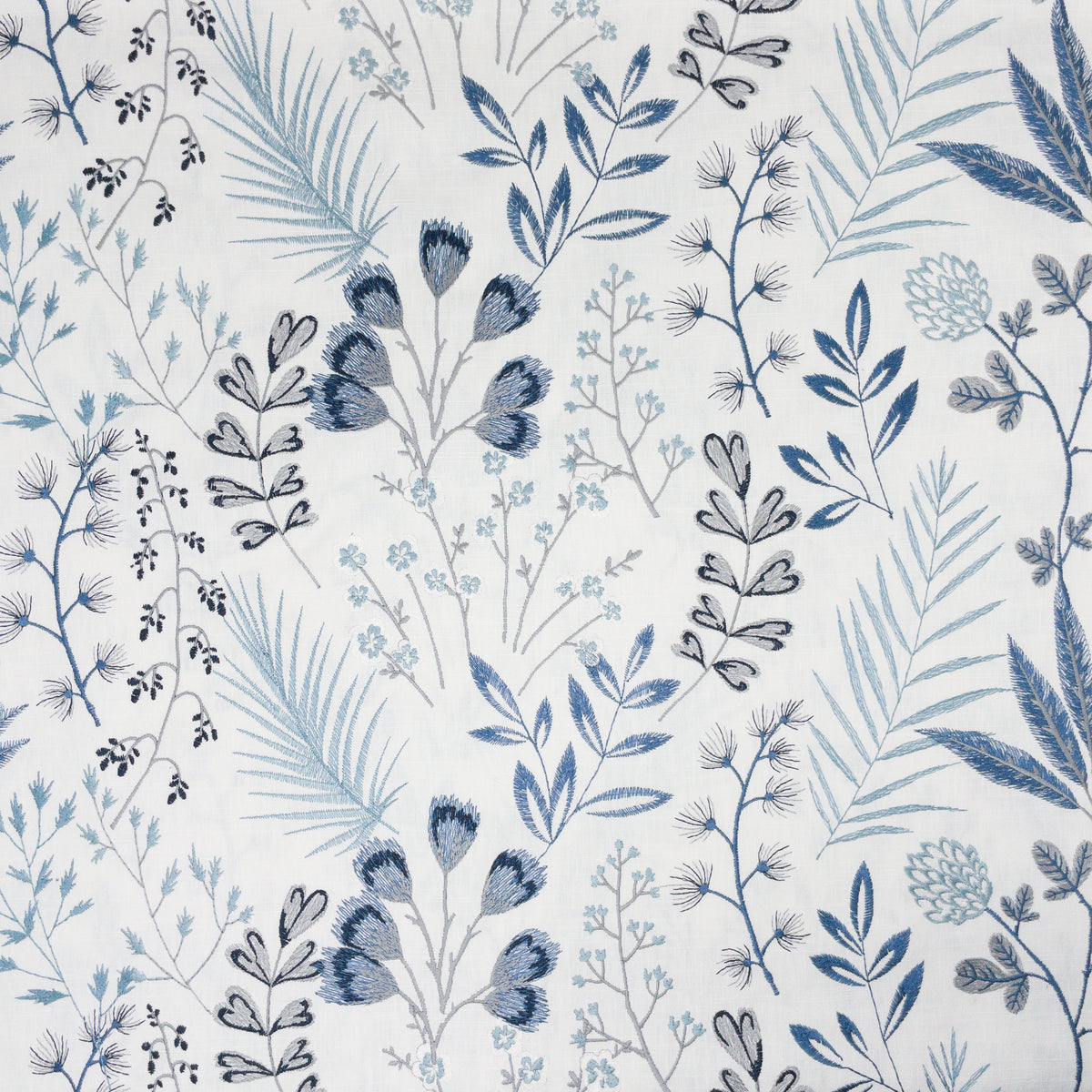 STOUT TEXTILES MULTIPURPOSE,EMBROIDERIES TRANSITIONAL,, FLORAL DRESDEN,SLATE - FROL-1