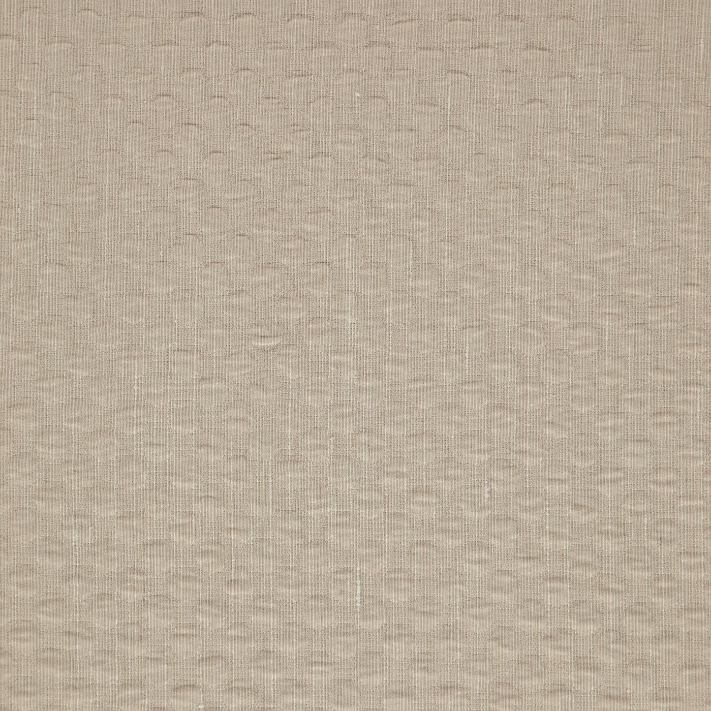 Beige woven fabric texture with fine horizontal lines and subtle dimples; upholstery-style fabric.