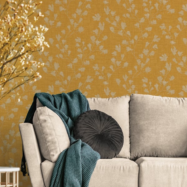 Galerie Wallcoverings Fusion Floral Trail Motif Galerie Wallcoverings Gold - FS72032