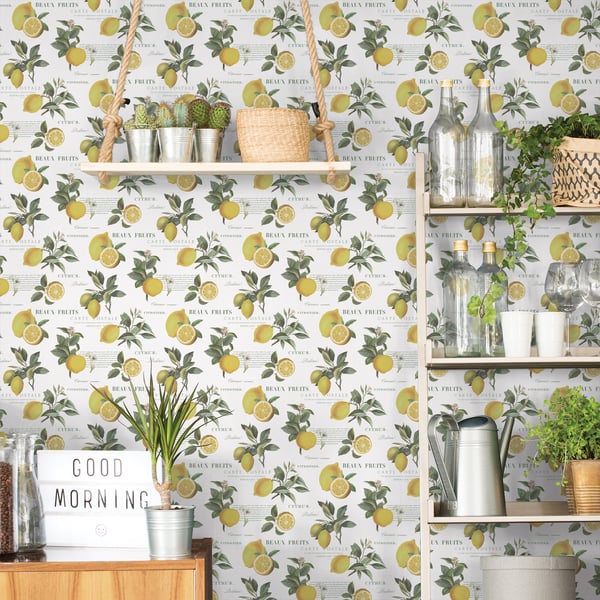 Galerie Wallcoverings Just Kitchens Citron Botanical Galerie Wallcoverings Yellow - G45409