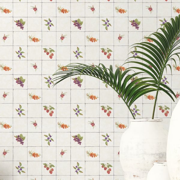 Galerie Wallcoverings Just Kitchens Fruit tile Galerie Wallcoverings Cream - G45418