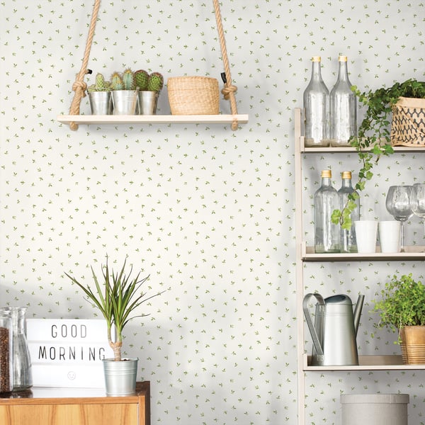Galerie Wallcoverings Just Kitchens Leaf Toss Galerie Wallcoverings Green - G45437